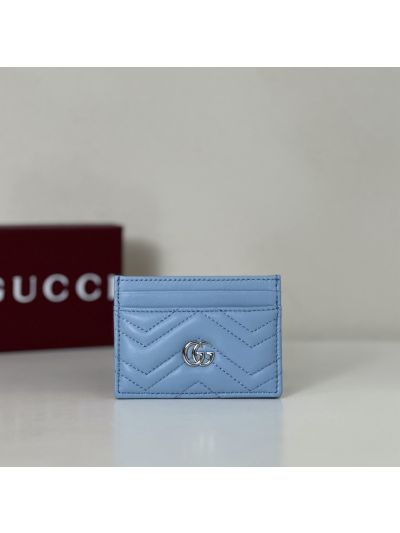 Gucci GG Marmont Card Case 443127 in Light Blue