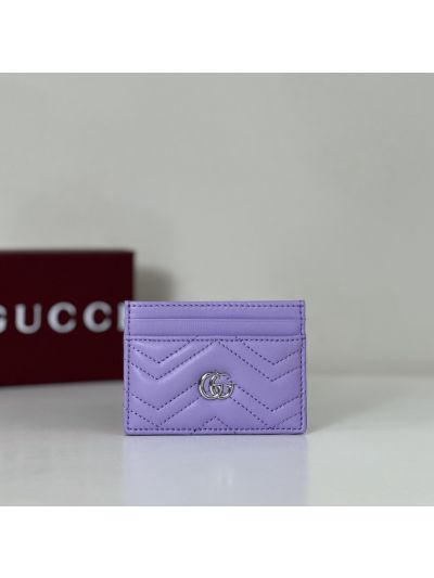Gucci GG Marmont Card Case 443127 in Purple