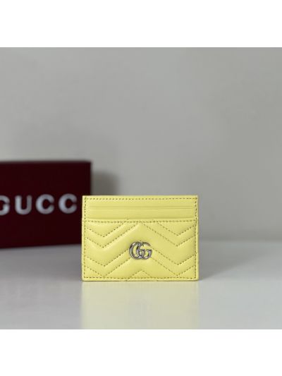 Gucci GG Marmont Card Case 443127 in Yellow