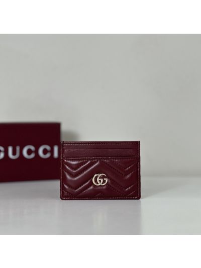Gucci GG Marmont Card Case Burgundy 443127