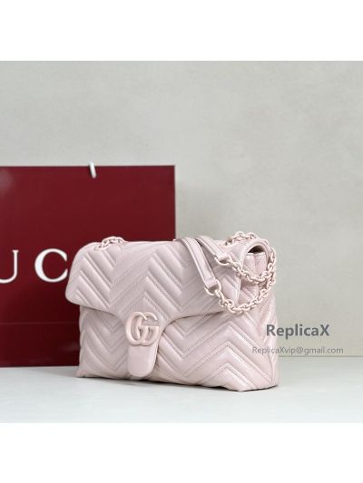Gucci GG Marmont Medium Matelasse Shoulder Bag Pink 443496