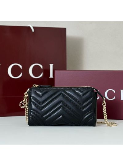 Gucci GG Marmont Chain Wallet in Black