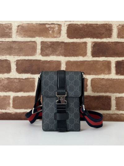 Gucci GG Supreme Super Mini Shoulder Bag 816954 in Grey and Black