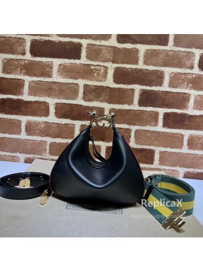 Gucci Attache Small Hobo Shoulder Crossbody Bag in Black Leather 699409
