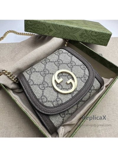 Gucci Blondie Medium Chain Wallet Beige GG Canvas 725219