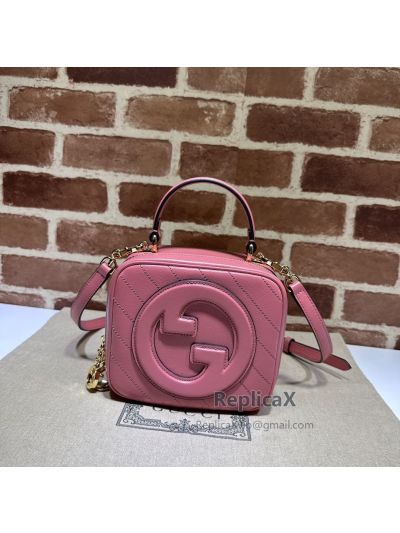 Gucci Blondie Top Handle Bag with Interlocking G Pink Leather 744434