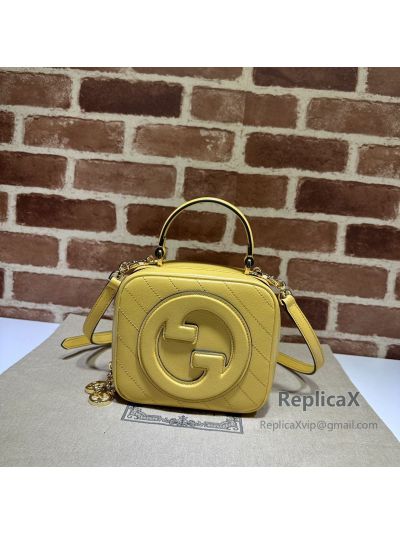Gucci Blondie Top Handle Bag with Interlocking G Yellow Leather 744434