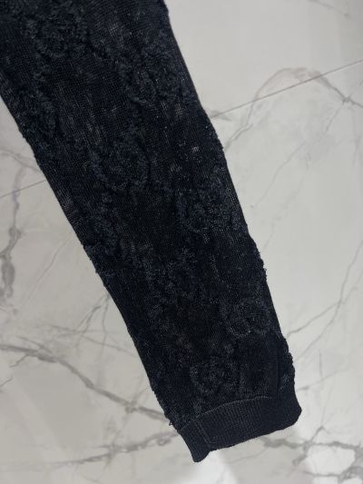 Gucci Crew Neck Denim Cardigan in Navy