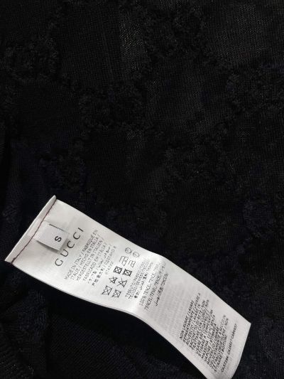 Gucci Crew Neck Denim Cardigan in Navy