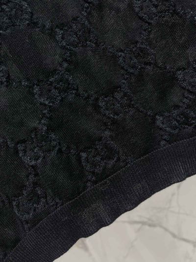 Gucci Crew Neck Denim Cardigan in Navy
