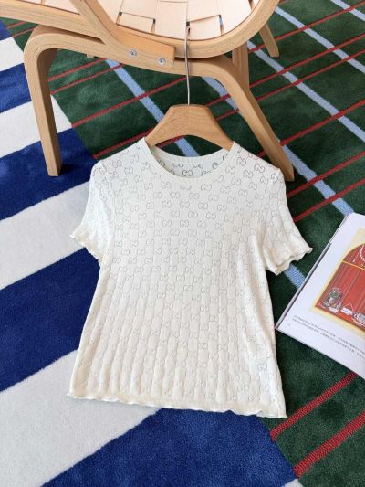 Gucci Crew Neck Short Sleeve Coat in White