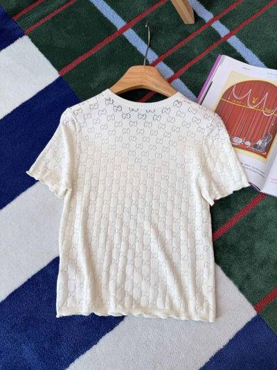 Gucci Crew Neck Short Sleeve Coat in White