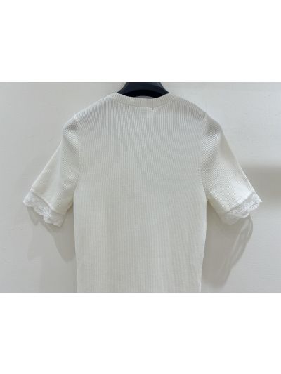 Gucci Crew Neck Short Sleeve Dress in White