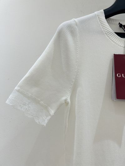 Gucci Crew Neck Short Sleeve Dress in White