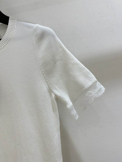 Gucci Crew Neck Short Sleeve Dress in White
