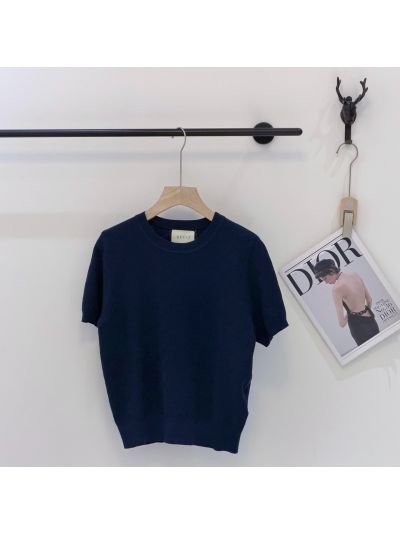 Gucci Crew Neck Short Sleeve Knit Top