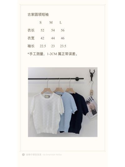 Gucci Crew Neck Short Sleeve Knit Top