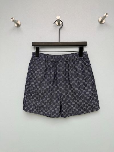 Gucci Denim Contrast-Trim Pants in Navy and White