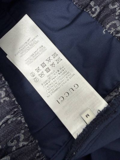 Gucci Denim Contrast-Trim Pants in Navy and White