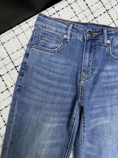 Gucci Denim Embroidered Pants in Blue