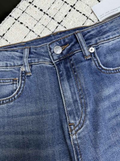 Gucci Denim Embroidered Pants in Blue