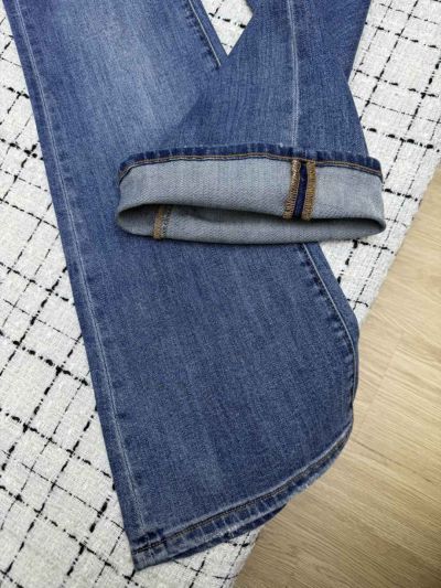 Gucci Denim Embroidered Pants in Blue