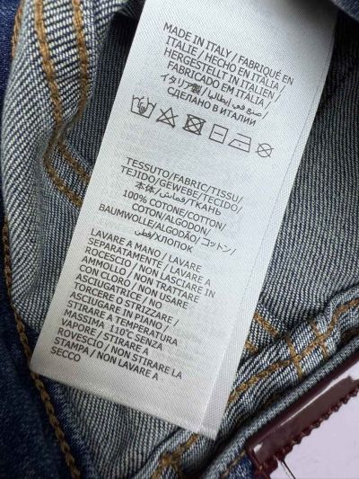 Gucci Denim Embroidered Pants in Blue