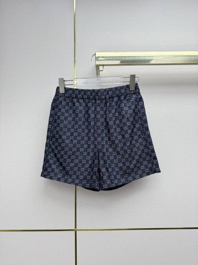 Gucci Denim Embroidered Pants in Navy