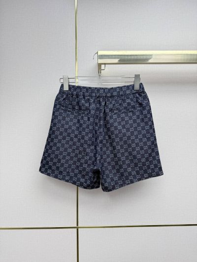 Gucci Denim Embroidered Pants in Navy