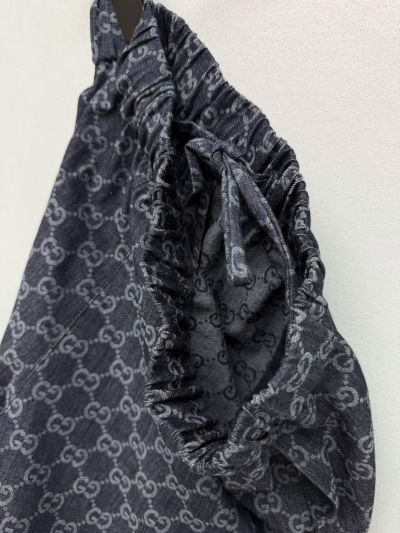 Gucci Denim Monogram Pants in Navy