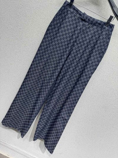 Gucci Denim Monogram Pants in Navy
