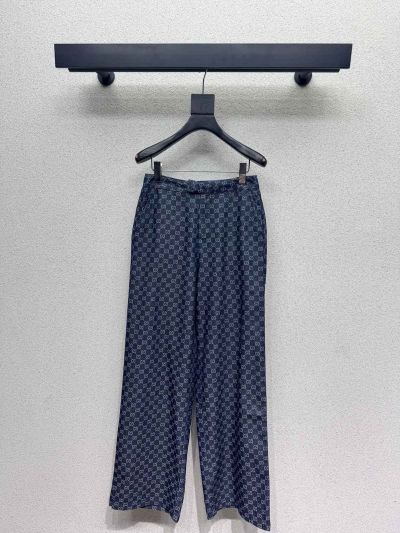 Gucci Denim Monogram Pants in Navy