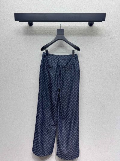Gucci Denim Monogram Pants in Navy