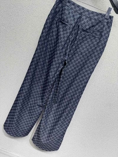 Gucci Denim Monogram Pants in Navy
