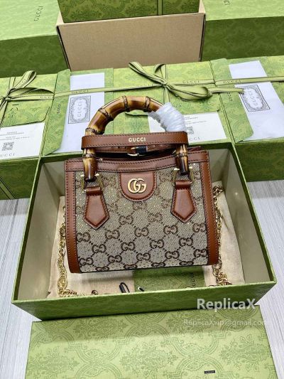 Gucci Diana crystals small tote bag 707449