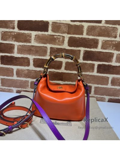 Gucci Diana Small Shoulder Bag Orange Leather with Bamboo Handle 746251