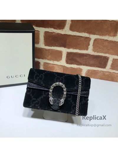 Gucci Dionysus GG Velvet Super Mini Bag Black 476432