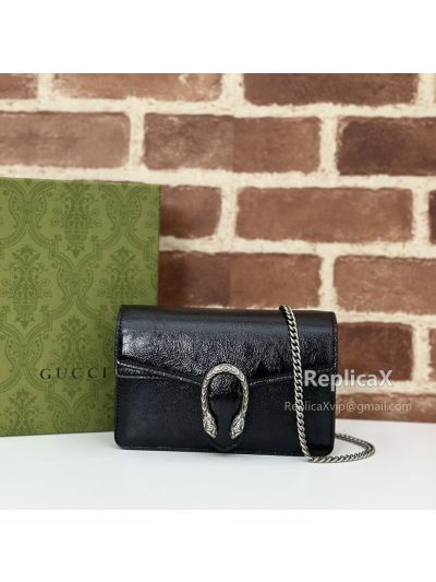 Gucci Dionysus Leather Mini Chain Bag Black 401231
