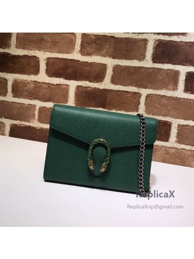 Gucci Dionysus Leather Mini Chain Bag Green 401231