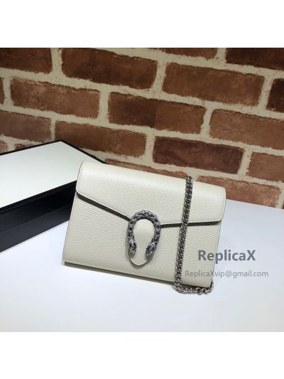 Gucci Dionysus Leather Mini Chain Bag White 401231 621008