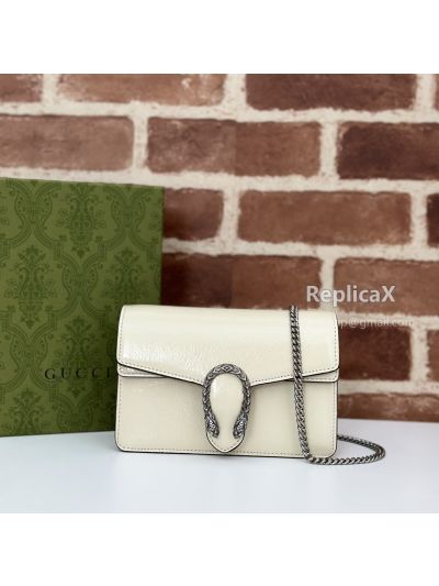 Gucci Dionysus Leather Mini Chain Bag White 401231 621146