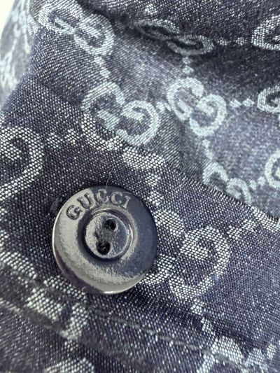Gucci Double-Breasted Monogram Jacket in Navy