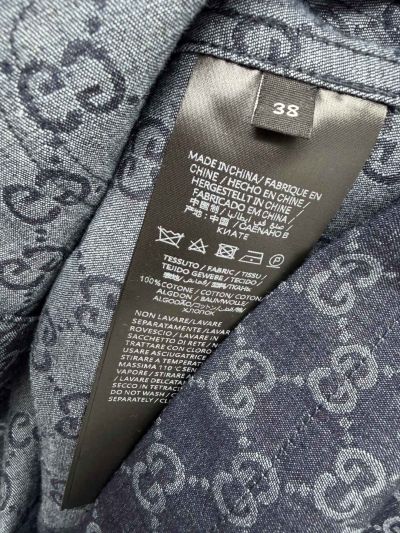 Gucci Double-Breasted Monogram Jacket in Navy