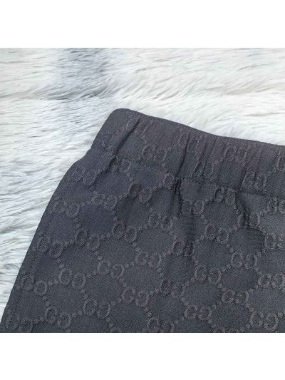 Gucci Drawstring Monogram Pants in White and Black