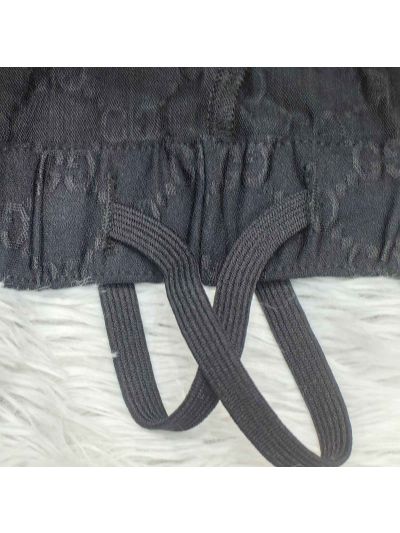 Gucci Drawstring Monogram Pants in White and Black