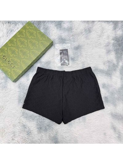 Gucci Drawstring Monogram Pants in White and Black