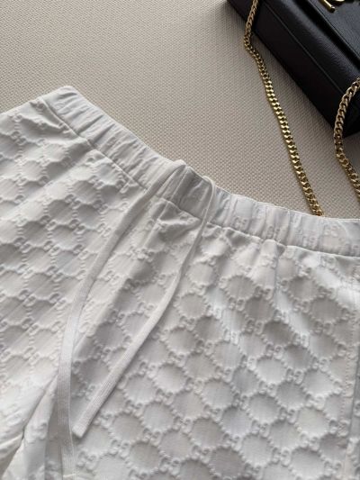 Gucci Embroidered Pants in White