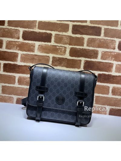 Gucci GG Canvas Messenger Bag in Black 658542