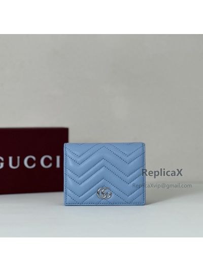 Gucci GG Marmont Card Case Blue 466492