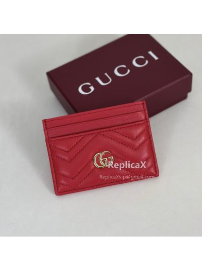 Gucci GG Marmont Card Case Red 443127 620826